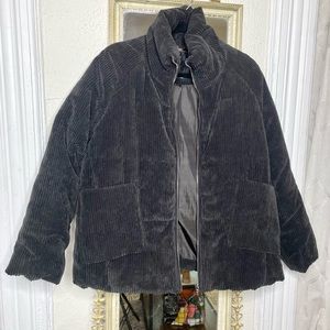 Grey Corduroy Puffer